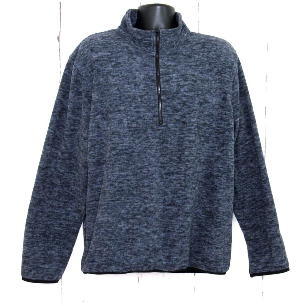 Hawke & Co Sport Men's 1/4 Zip Fleece Pullover Sweatshirt Marled Grey Size Large